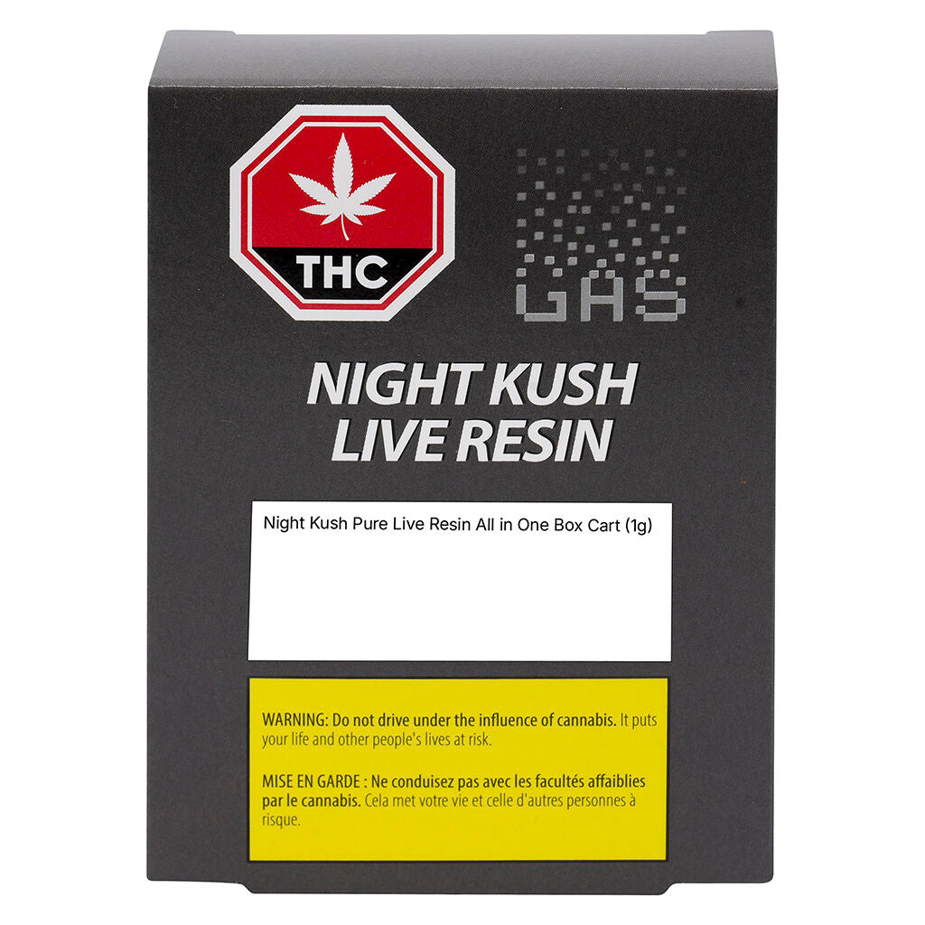 Night Kush Indica Pure Live Resin All in One Box Cart - 