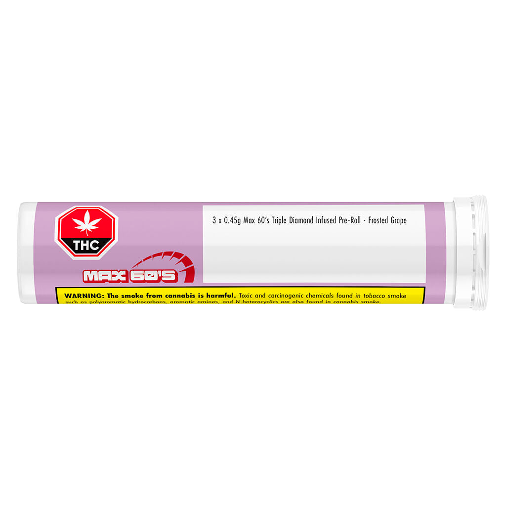Max 60's Triple Diamond Infused Pre-Roll - Frosted Grape - 