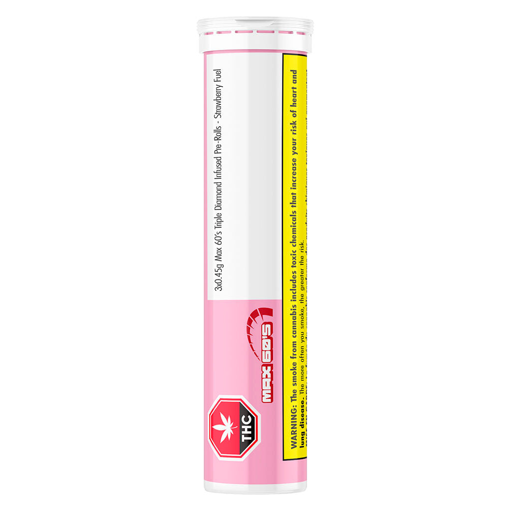 Max 60's Triple Diamond Infused Pre-Rolls - Strawberry Fuel - 
