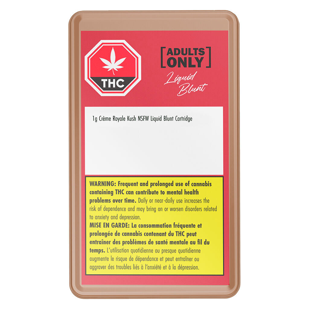 Crème Royale Kush NSFW Liquid Blunt Dia 510 Thread Cartridge - 