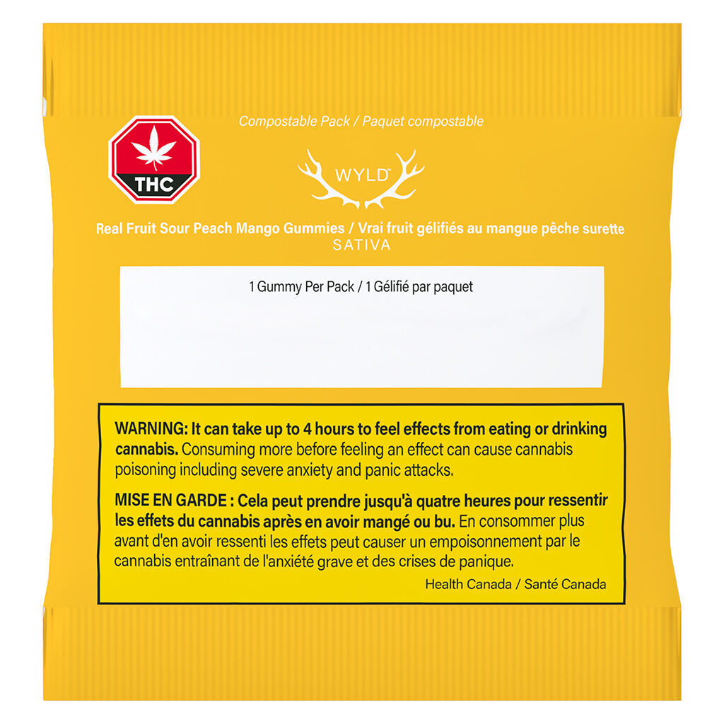Real Fruit Sour Peach Mango Sativa Gummies 3:1 CBG:THC - 