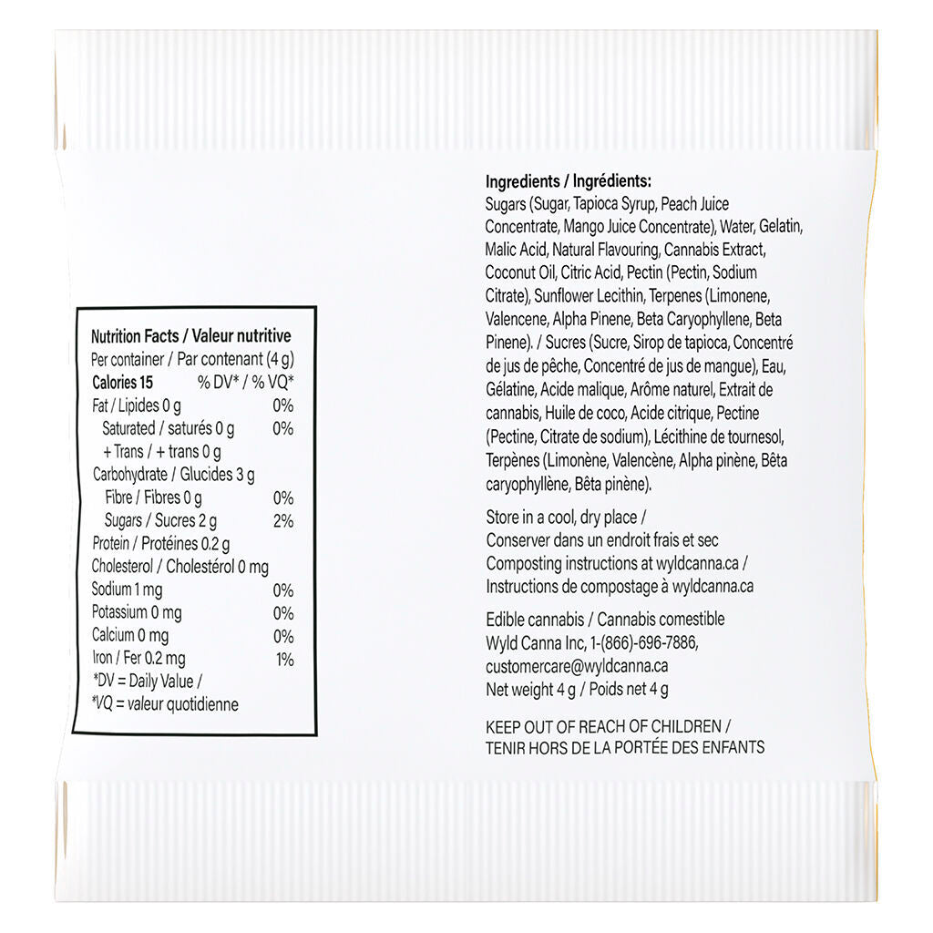 Real Fruit Sour Peach Mango Sativa Gummies 3:1 CBG:THC - 