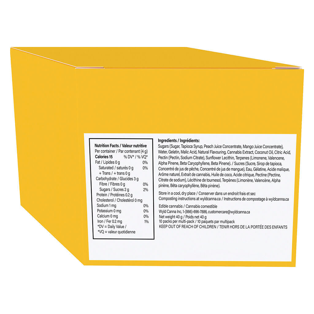 Real Fruit Sour Peach Mango Sativa 3:1 CBG:THC Multipack - 