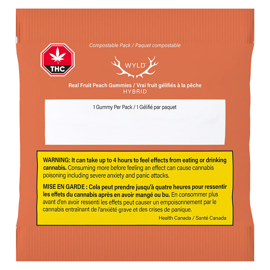 Real Fruit Peach HYBRID Gummies 3:1 CBD:THC - 