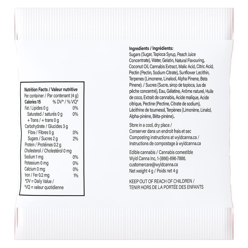 Real Fruit Peach HYBRID Gummies 3:1 CBD:THC - 