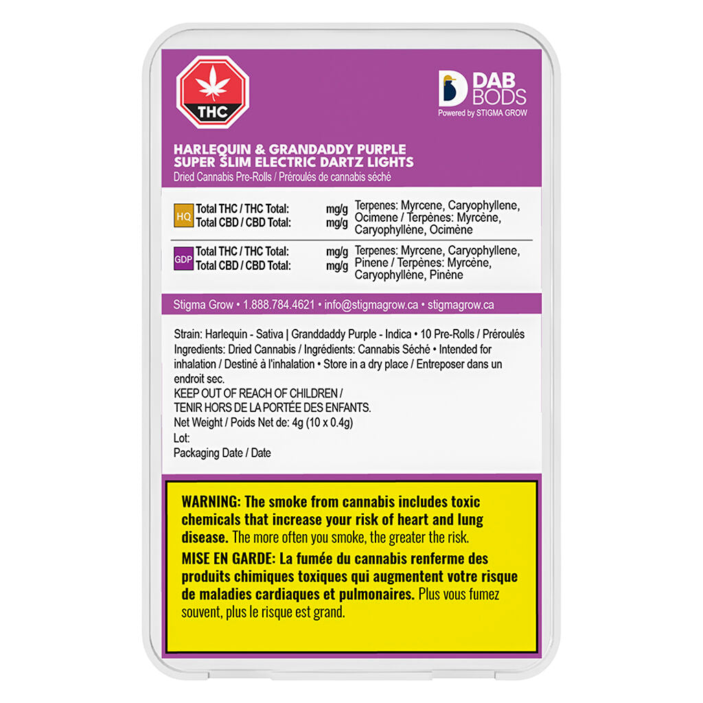 Harlequin and Granddaddy Purple Super Slim Electric Dartz Li - 