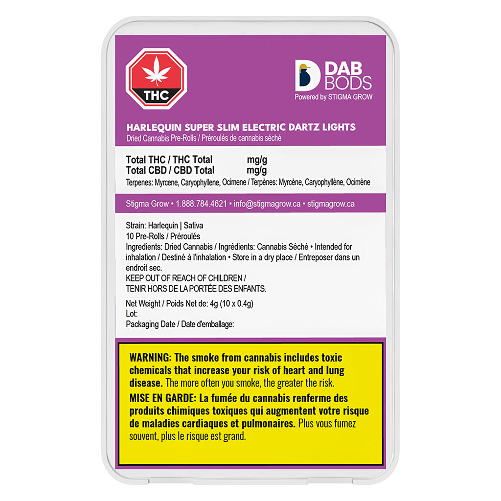 Harlequin Super Slim Electric Dartz Lights Pre-roll - 