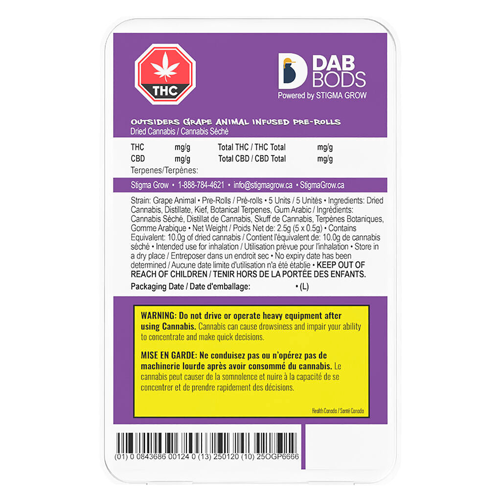 Outsiders Grape Animal Infused Pre-Roll - 