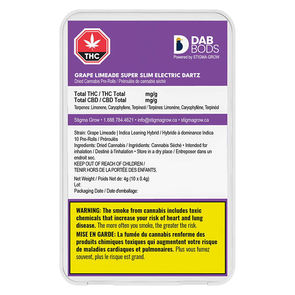 Grape Limeade Super Slim Electric Dartz Pre-Roll - 