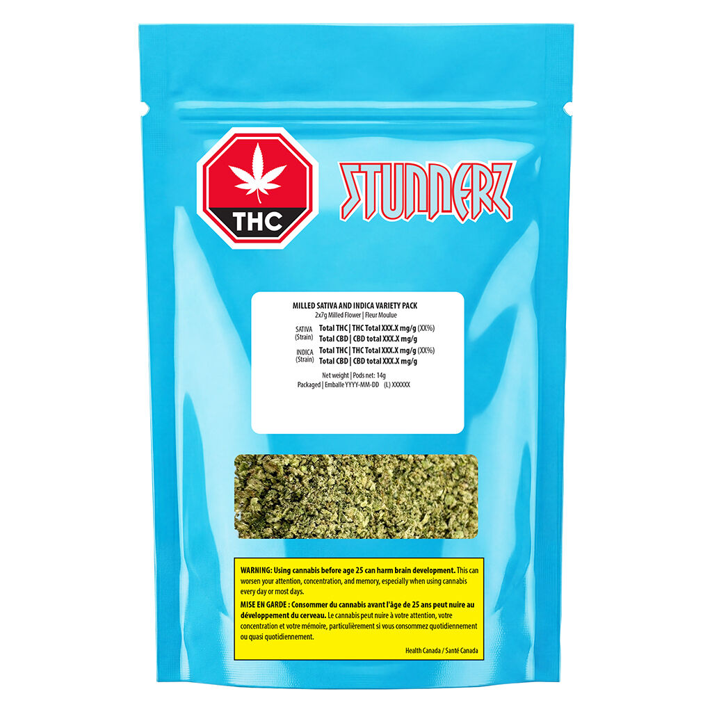 Milled Sativa and Indica Variety Pack