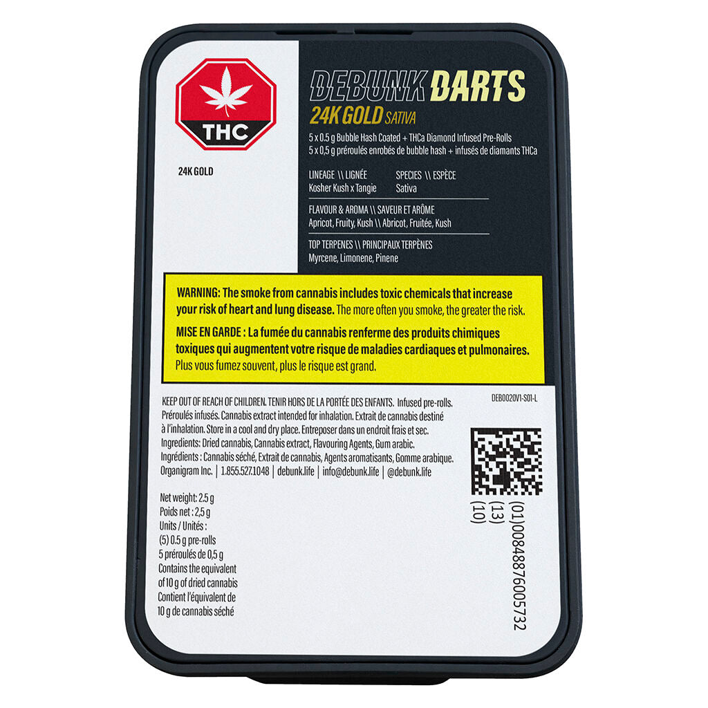 24K Gold Triple-Infused Bubble Hash Darts Infused Pre-Roll - 