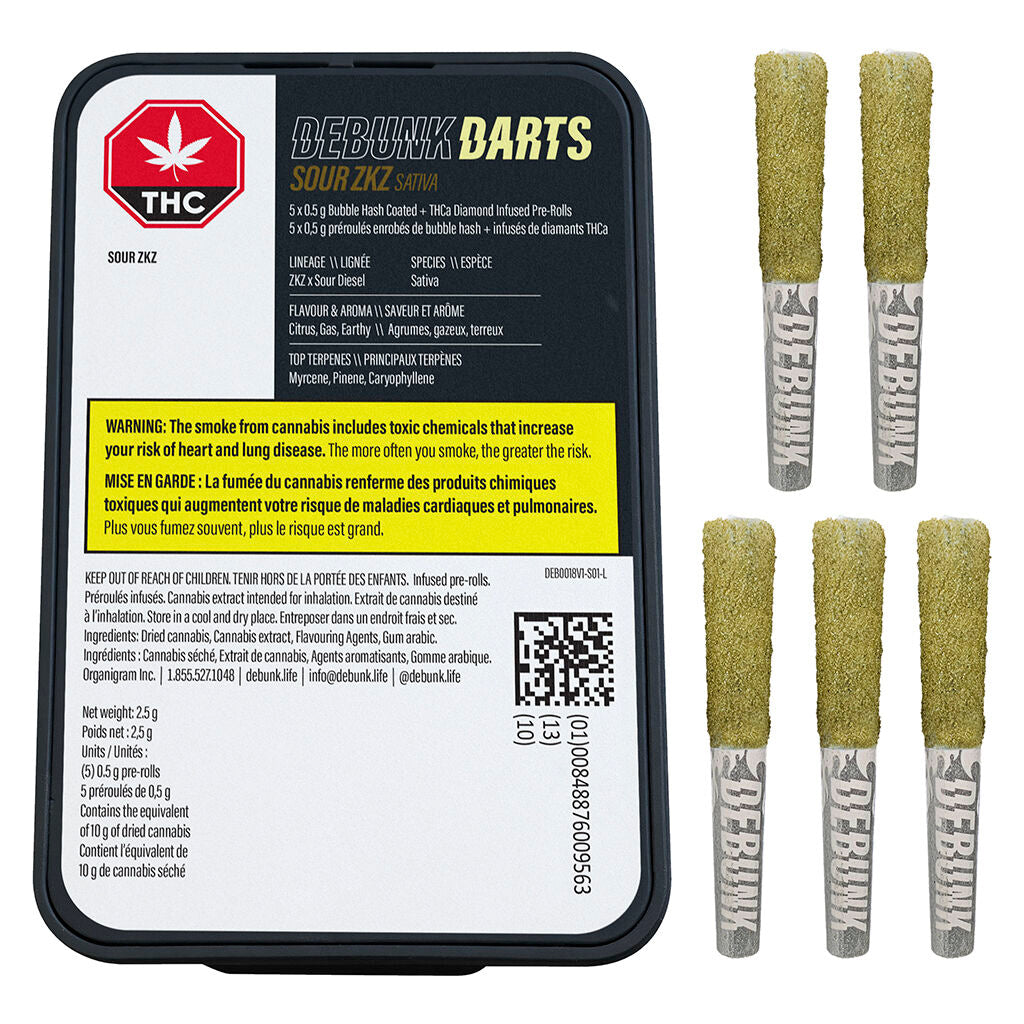 Sour ZKZ Triple-Infused Bubble Hash Darts Infused Pre-Roll - 