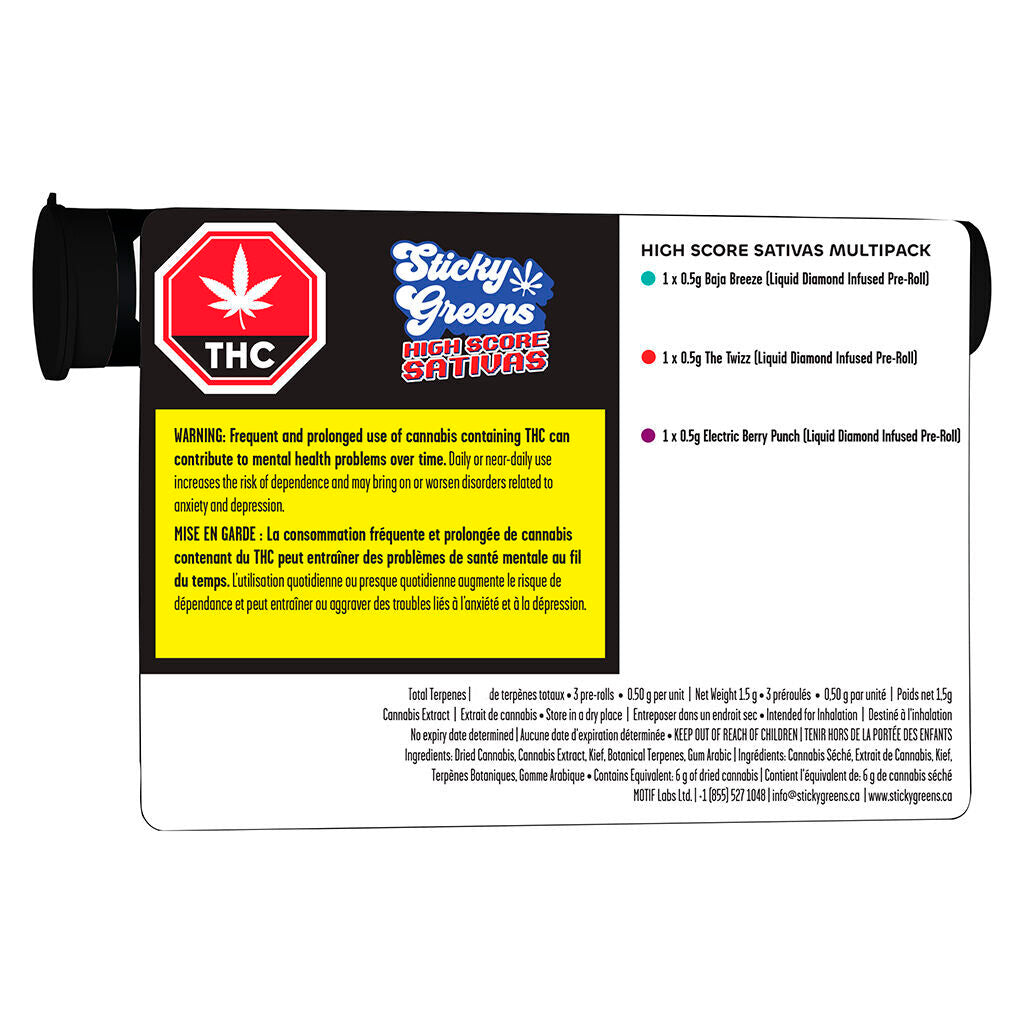 High Score Sativas - Liquid Diamond Double Infused Pre-Roll - 