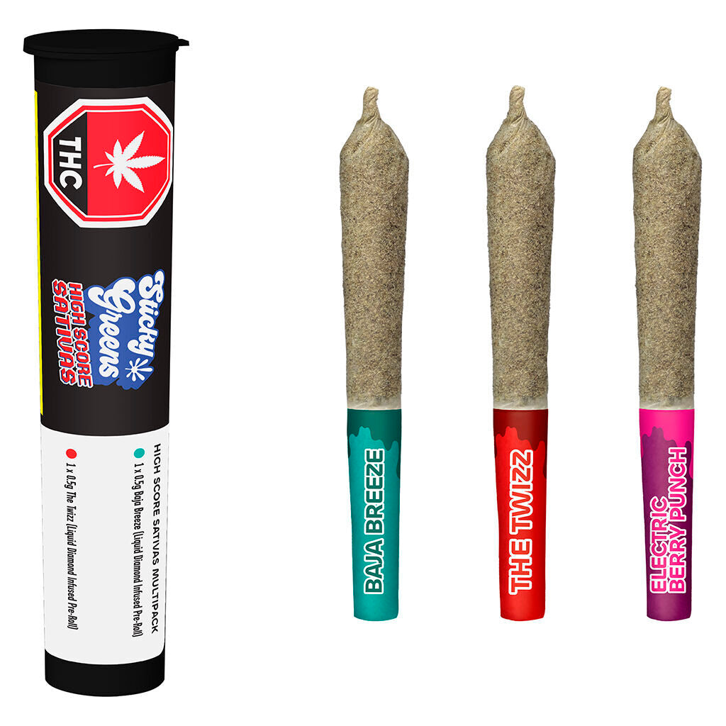 High Score Sativas - Liquid Diamond Double Infused Pre-Roll - 