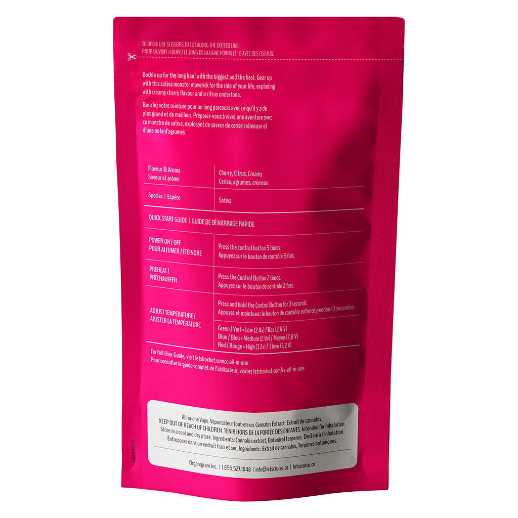 Cherry Bomber THC + CBG + CBD All-In-One Vape - 