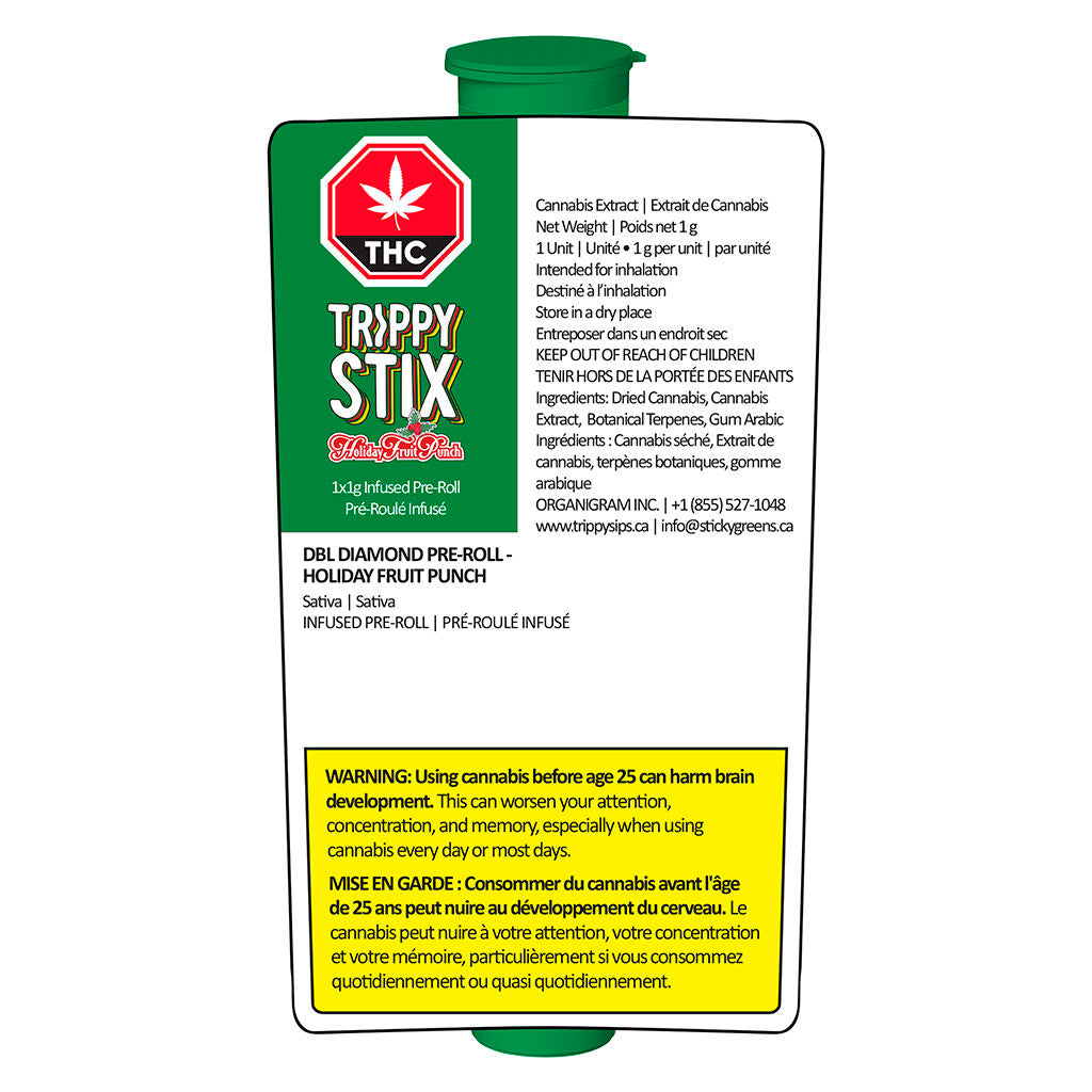 Trippy Stix DBL Diamond Infused Pre-Roll Holiday Fruit Punch