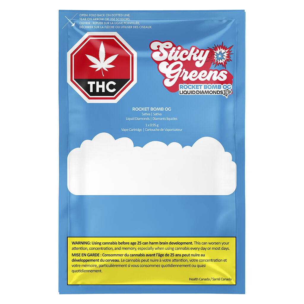 Rocket Bomb OG Pure Diamonds 97+ Vape 510 Thread Cartridge - 