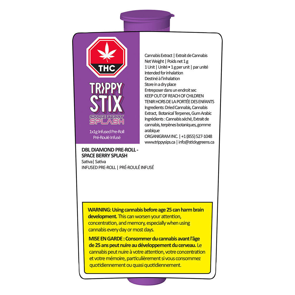 Trippy Stix DBL Diamond Pre-Roll - Space Berry Splash - 