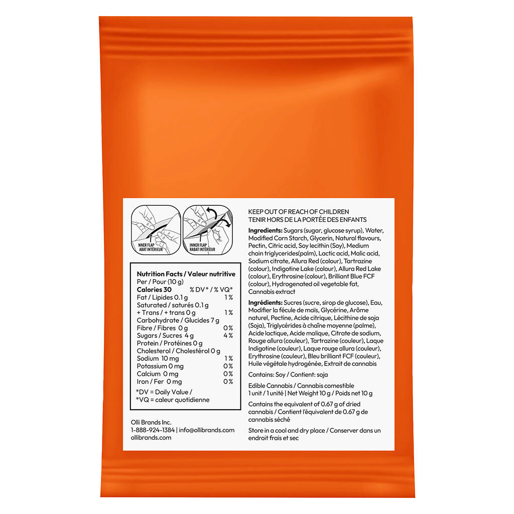 1:1:1:1 Sour Fizzy Peach Lemonade CBG/CBN/THC/CBD