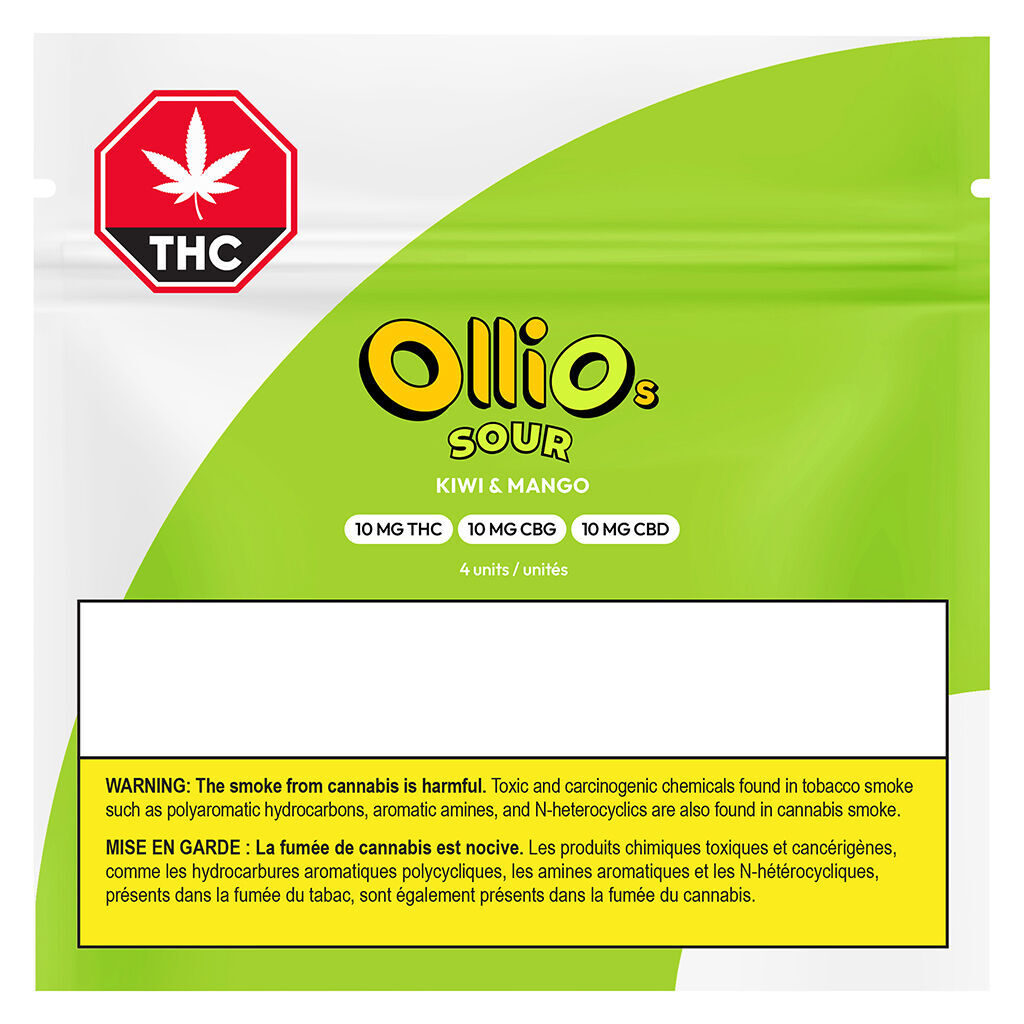 Kiwi acidulé et à la mangue au THC/CBG/CBD
