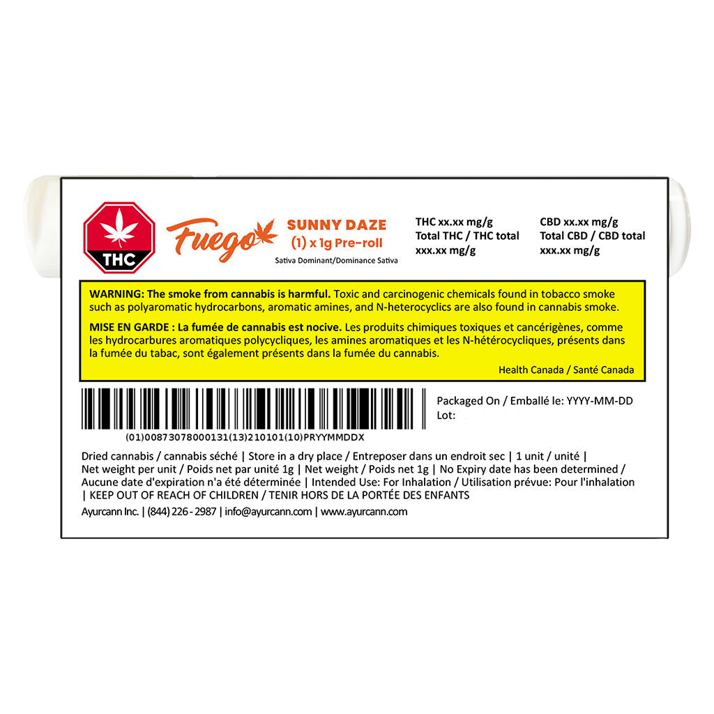Préroulé Sunny Daze Sativa