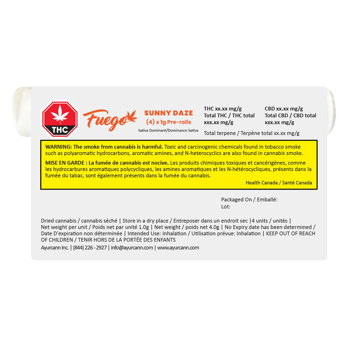 Préroulé Sunny Daze Sativa