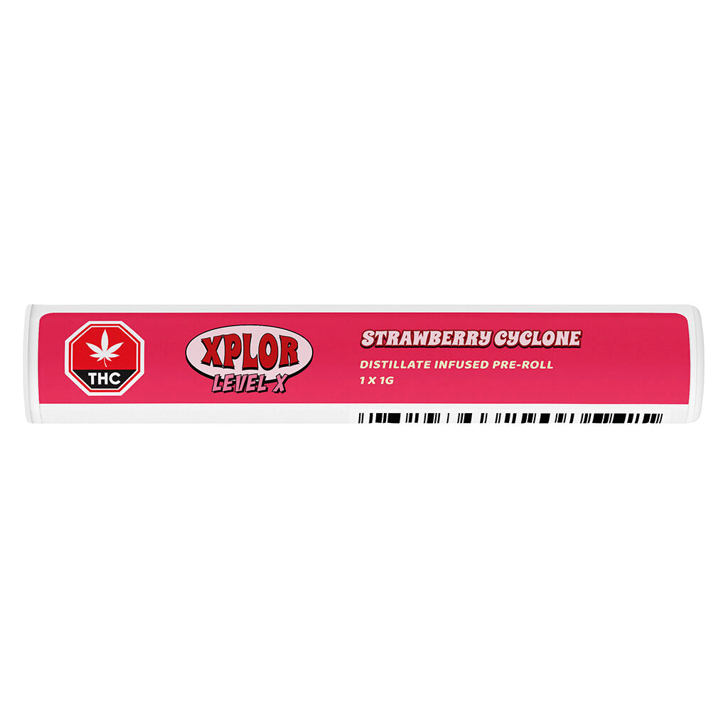 Strawberry Cyclone Distillate Infused Pre-roll