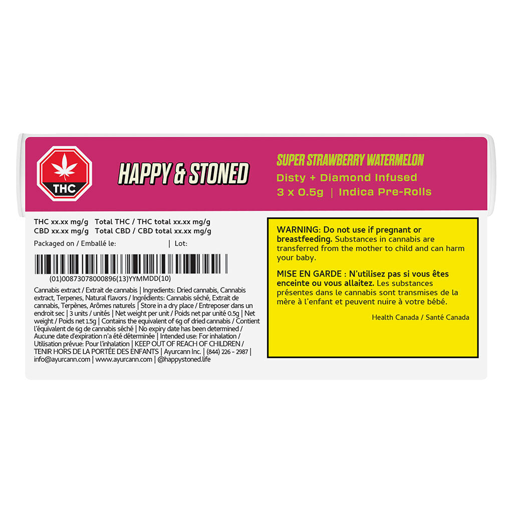 Super Strawberry Watermelon Disty+diamond Infused Pre-roll - 