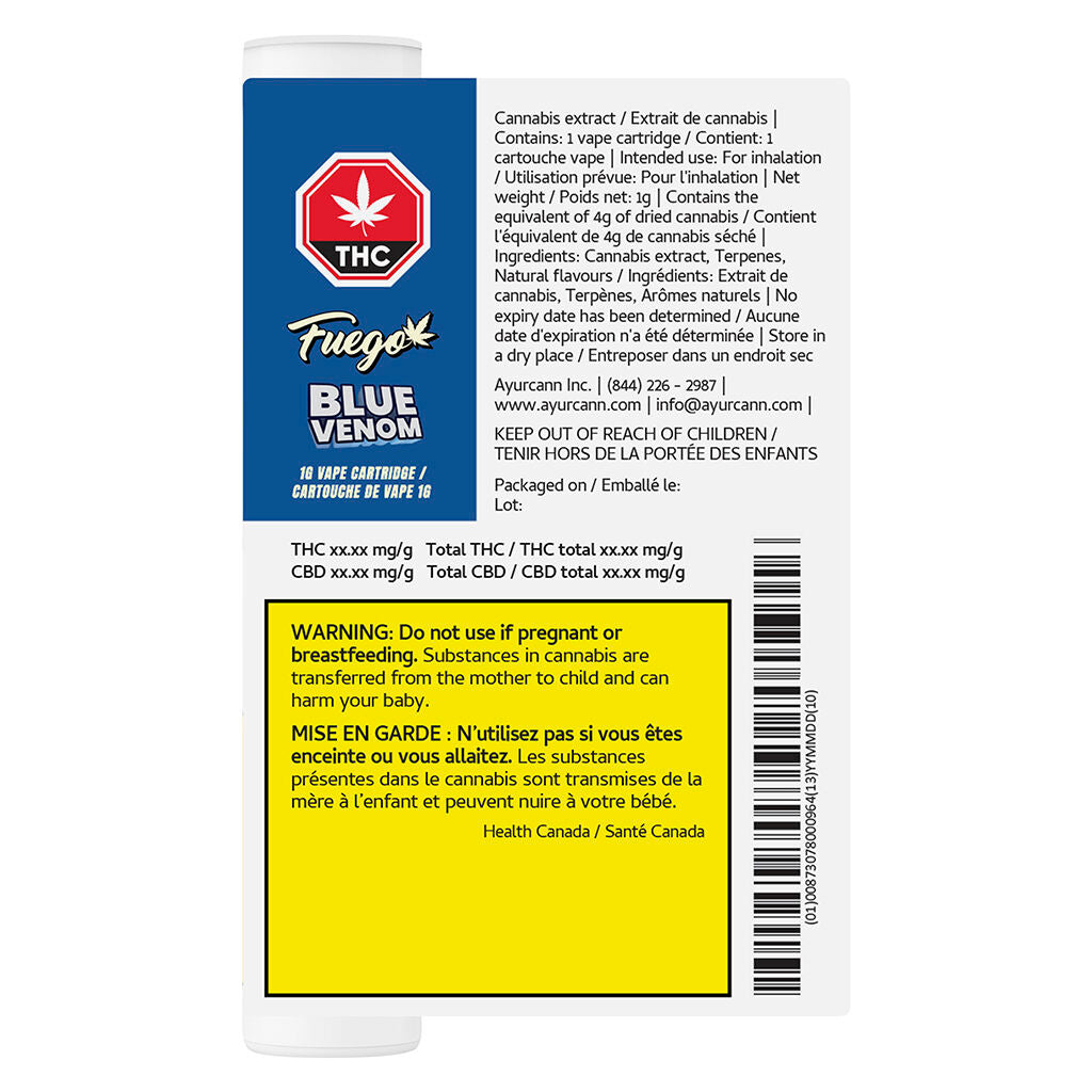 Blue Venom 510 Thread Cartridge - 