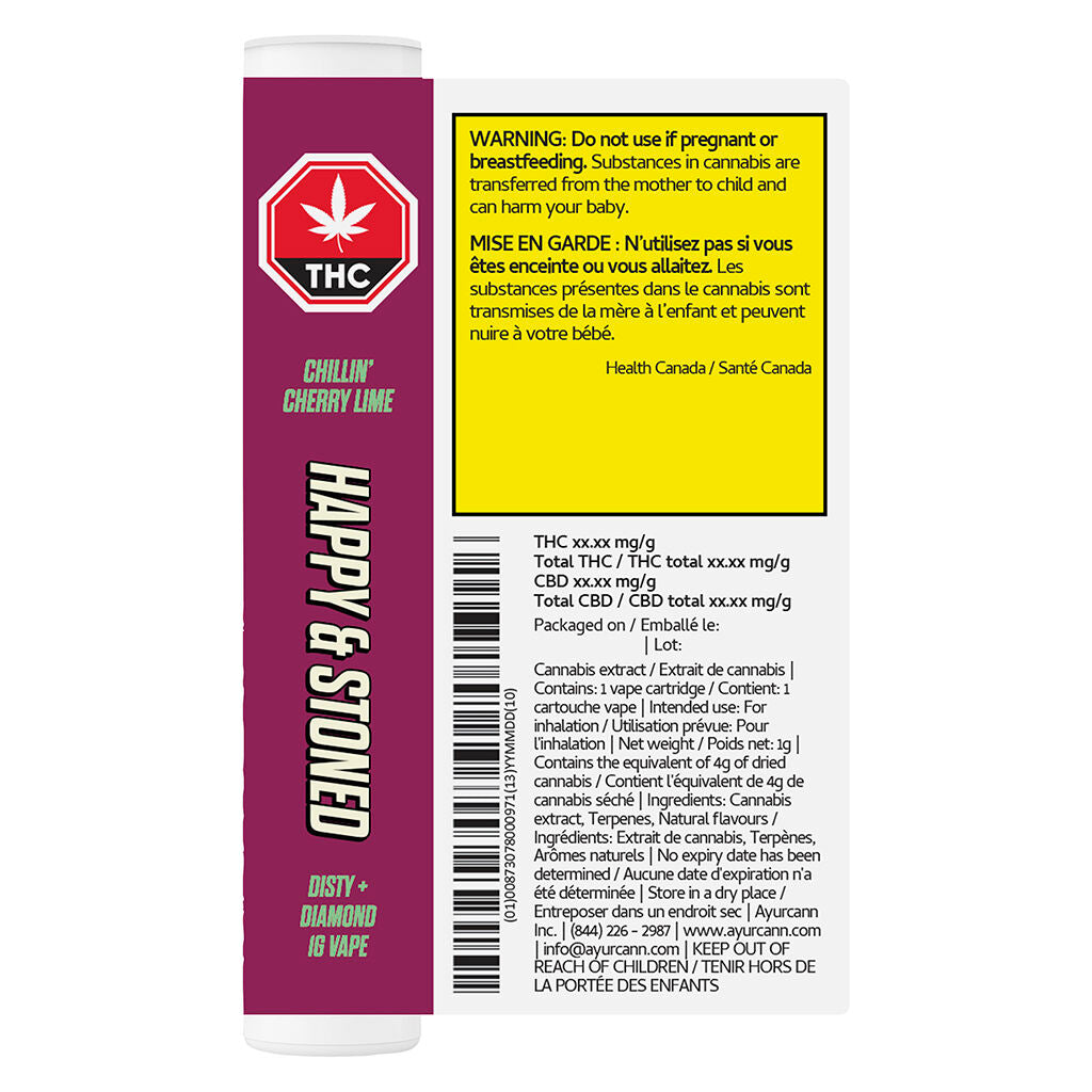 Chillin' Cherry Lime Disty+diamond 510 Thread Cartridge - 