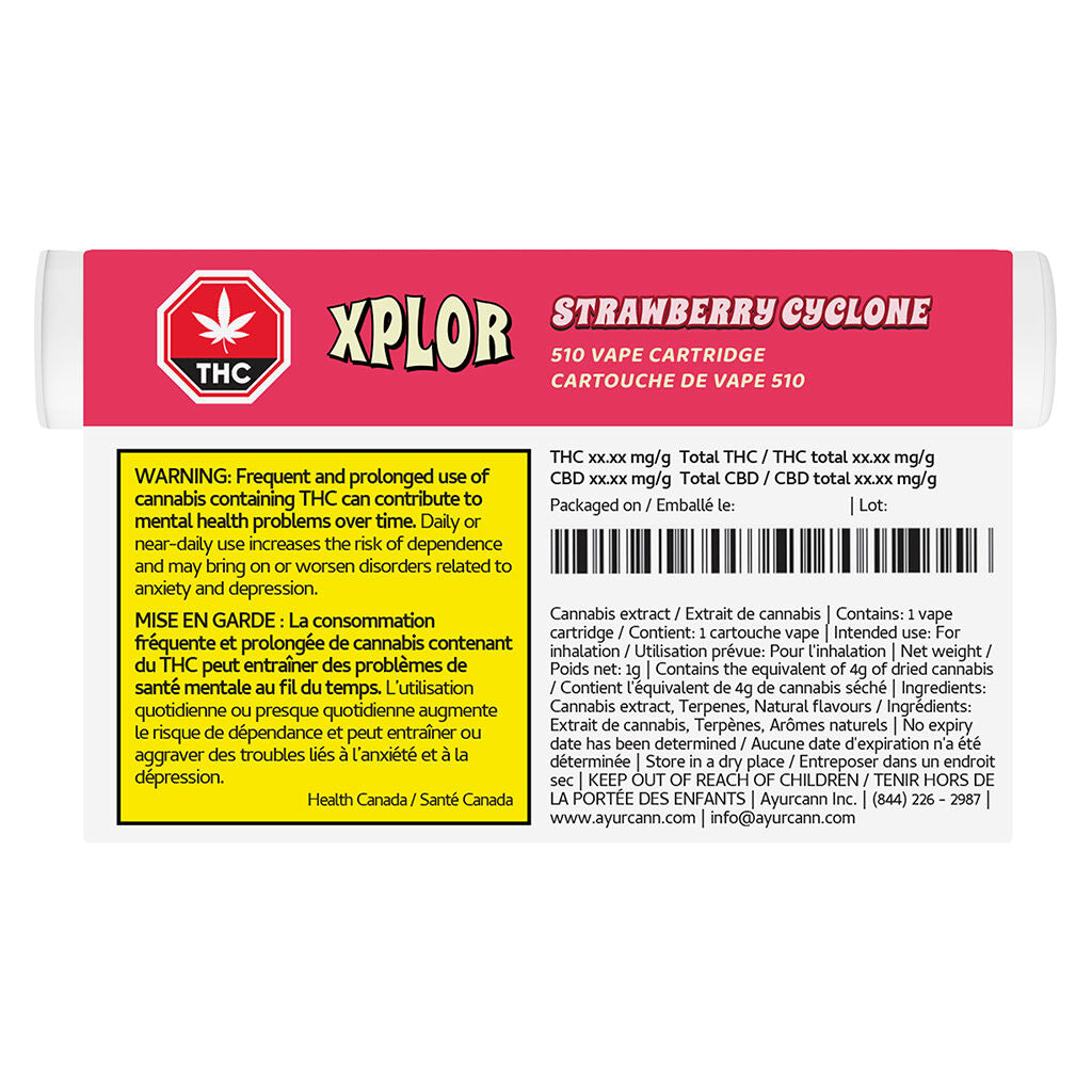 Cartouche  à filetage 510 Strawberry Cyclone