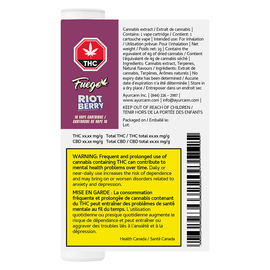 Riot Berry 510 Thread Cartridge - 