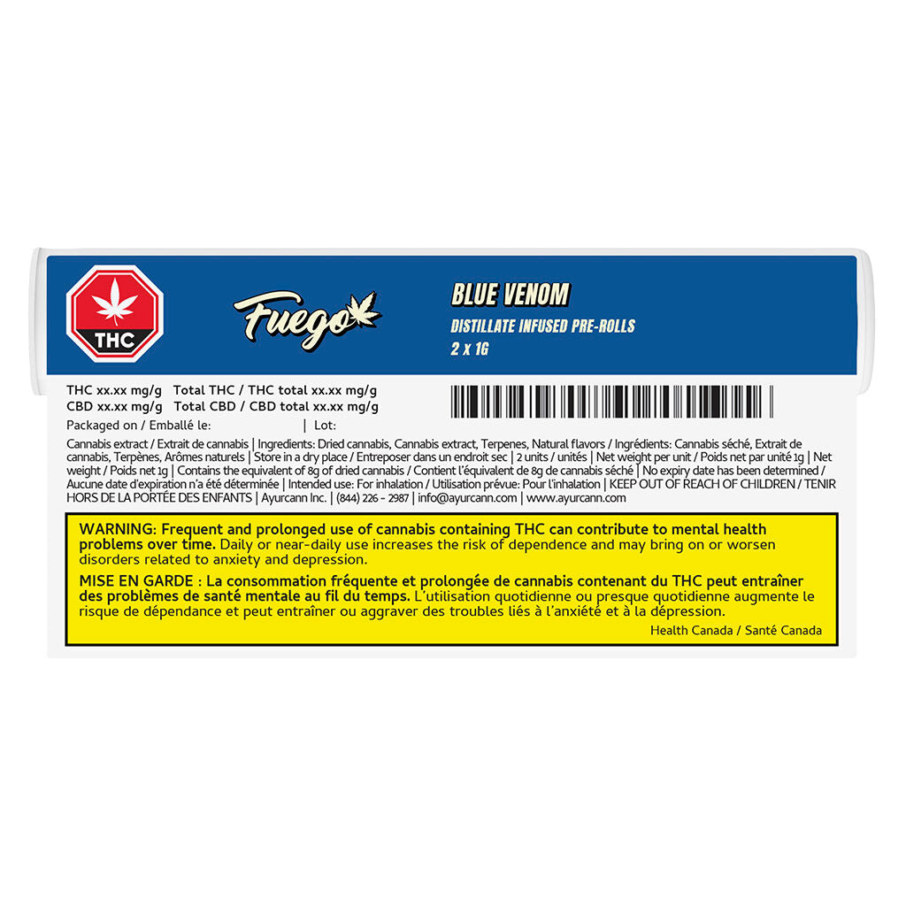 Blue Venom Distillate Infused Pre-Roll - 