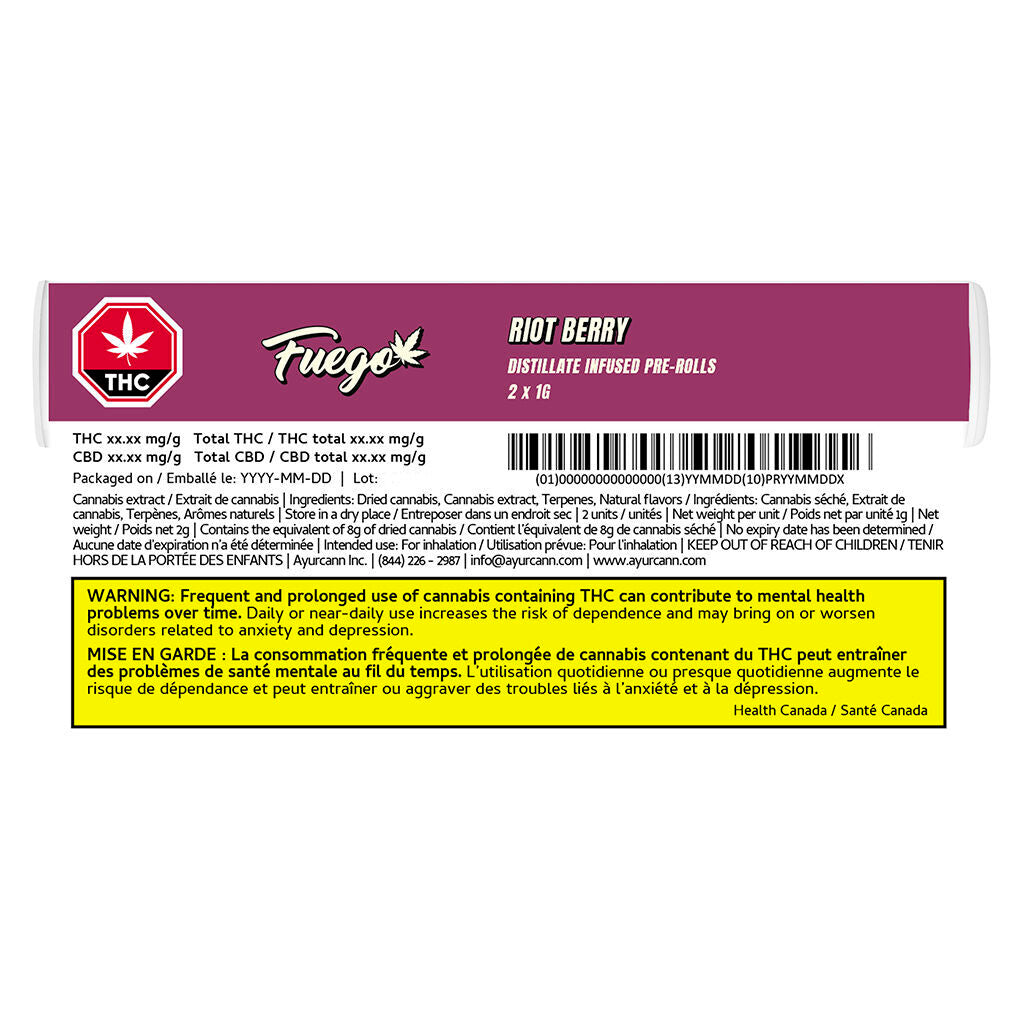 Riot Berry Distillate Infused Pre-Roll - 