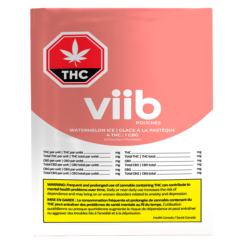 Watermelon Ice 4 THC: 1 CBG Oral Pouches - 