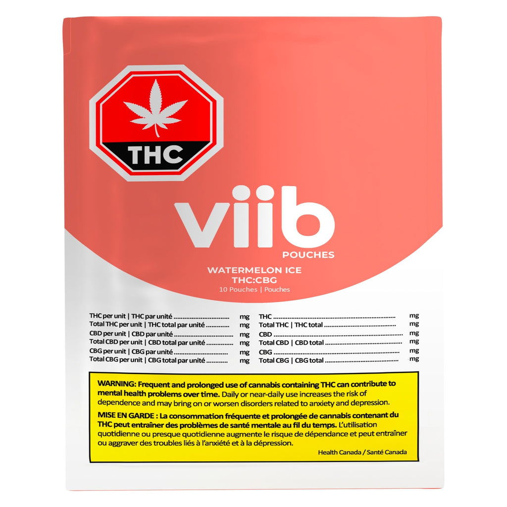 Watermelon Ice 4 THC: 1 CBG Oral Pouches - 