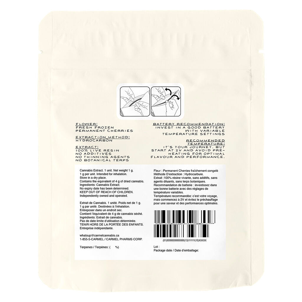 Permanent Cherries Pure Live Resin 510 Thread Cartridge - 