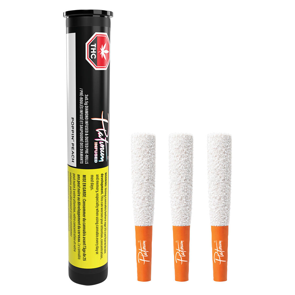 Poppin Peach Diamond Infused & Dusted Pre-Roll - 