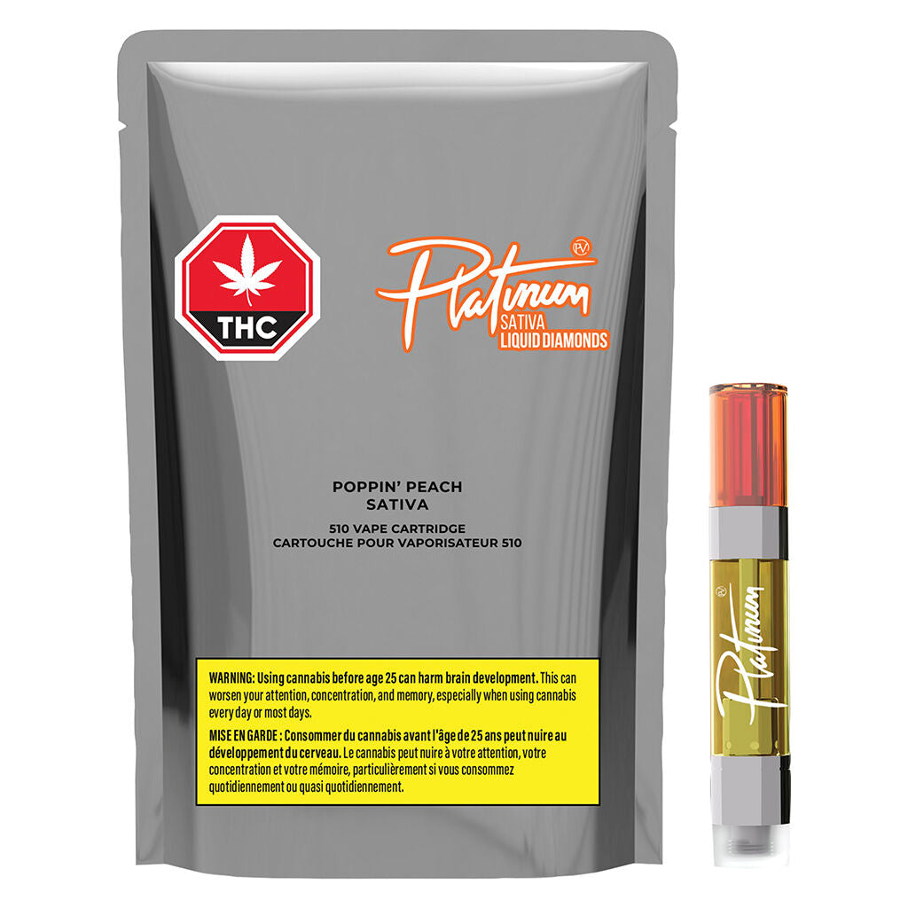 Poppin' Peach Liquid Diamond 510 Thread Cartridge - 