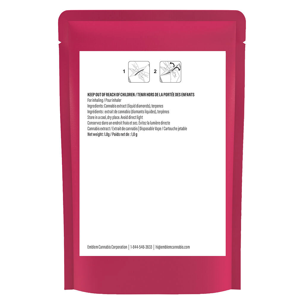 Cartouche à filetage 510 aux diamants Raspberry Rush