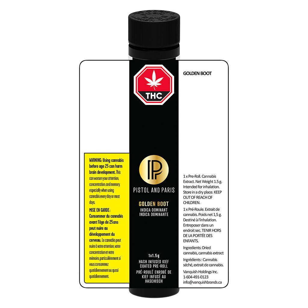Golden Boot Hash Infused Kief Coated Infused Pre-Roll - 