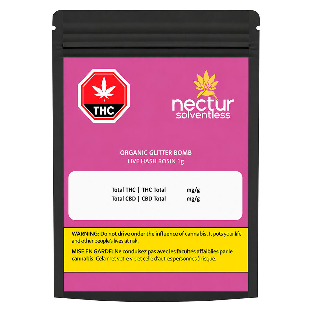 Organic Glitter Bomb Live Hash Rosin - 