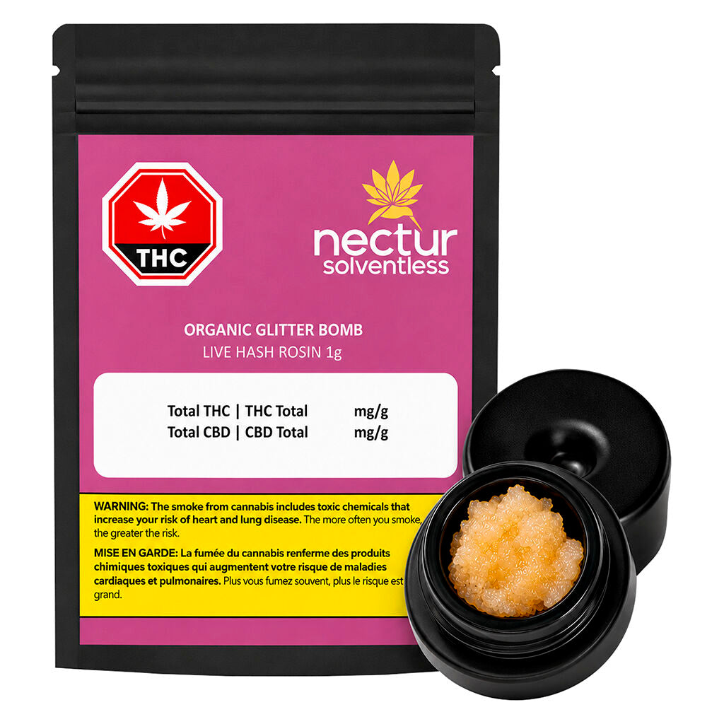 Organic Glitter Bomb Live Hash Rosin - 
