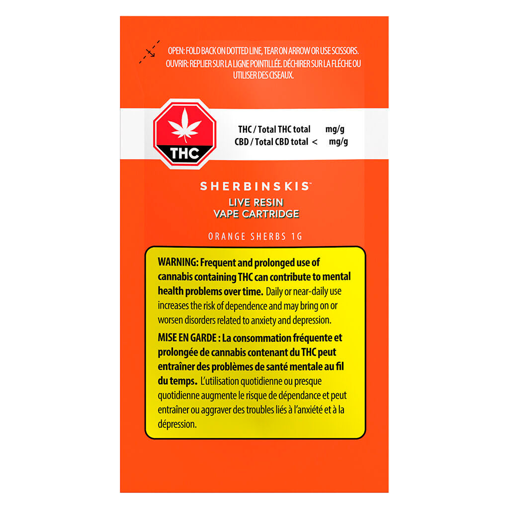 Orange Sherbs Live Resin 510 Thread Cartridge - 