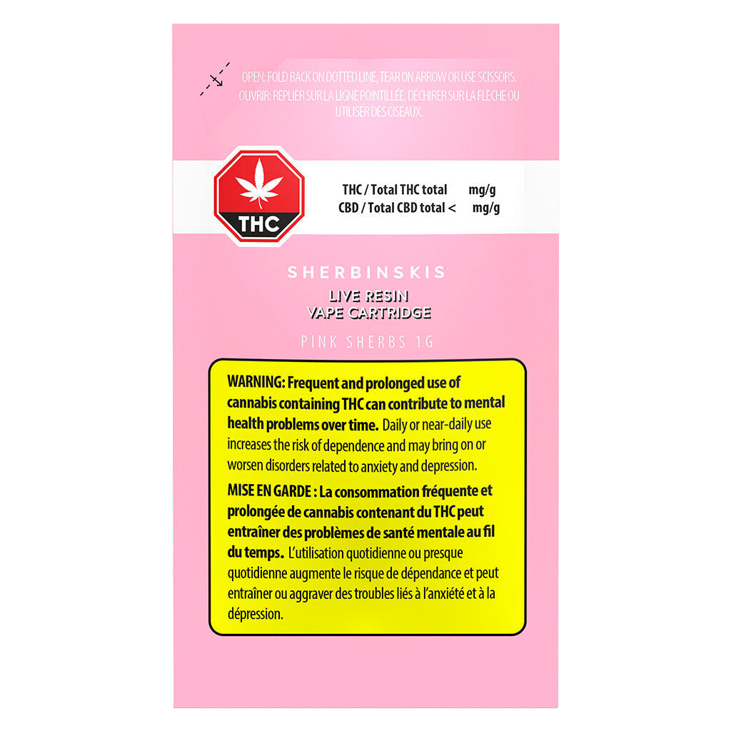 Pink Sherbs Live Resin 510 Thread Cartridge