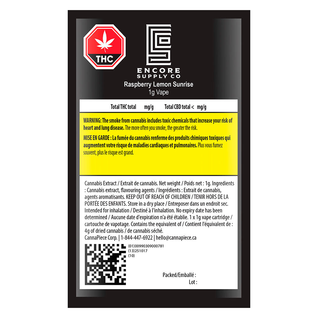 Raspberry Lemon Sunrise 510 Thread Cartridge - 