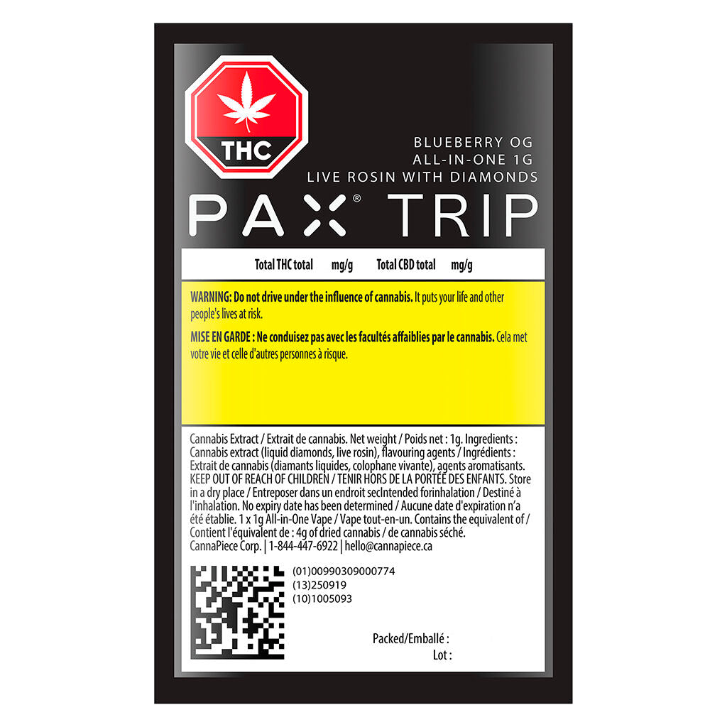 Trip Blueberry OG - All in One Live Rosin with Diamonds - 