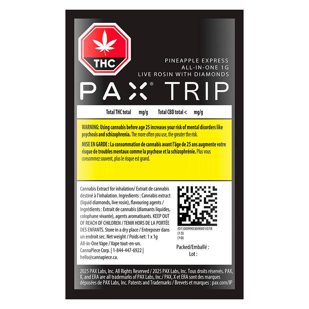 Trip- Pineapple Express- All in One Live Rosin with Diamonds - 