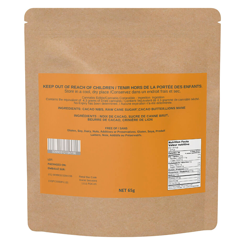 1111 THC Micro-Dosed Vegan Chocolate with Lions Mane - 