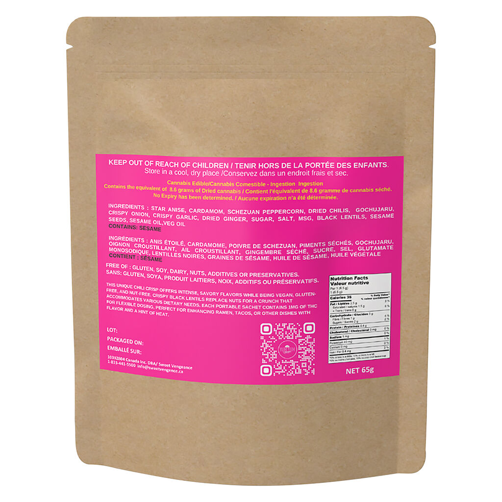 Yum Yum Factor THC:CBD 1:25 Micro-Dosed VEGAN CHILI CRISP - 